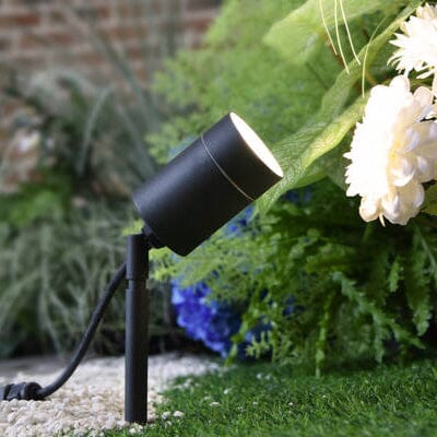 Lutec Rado GU10 Outdoor Spot Light - Black Spike Lights Lutec 