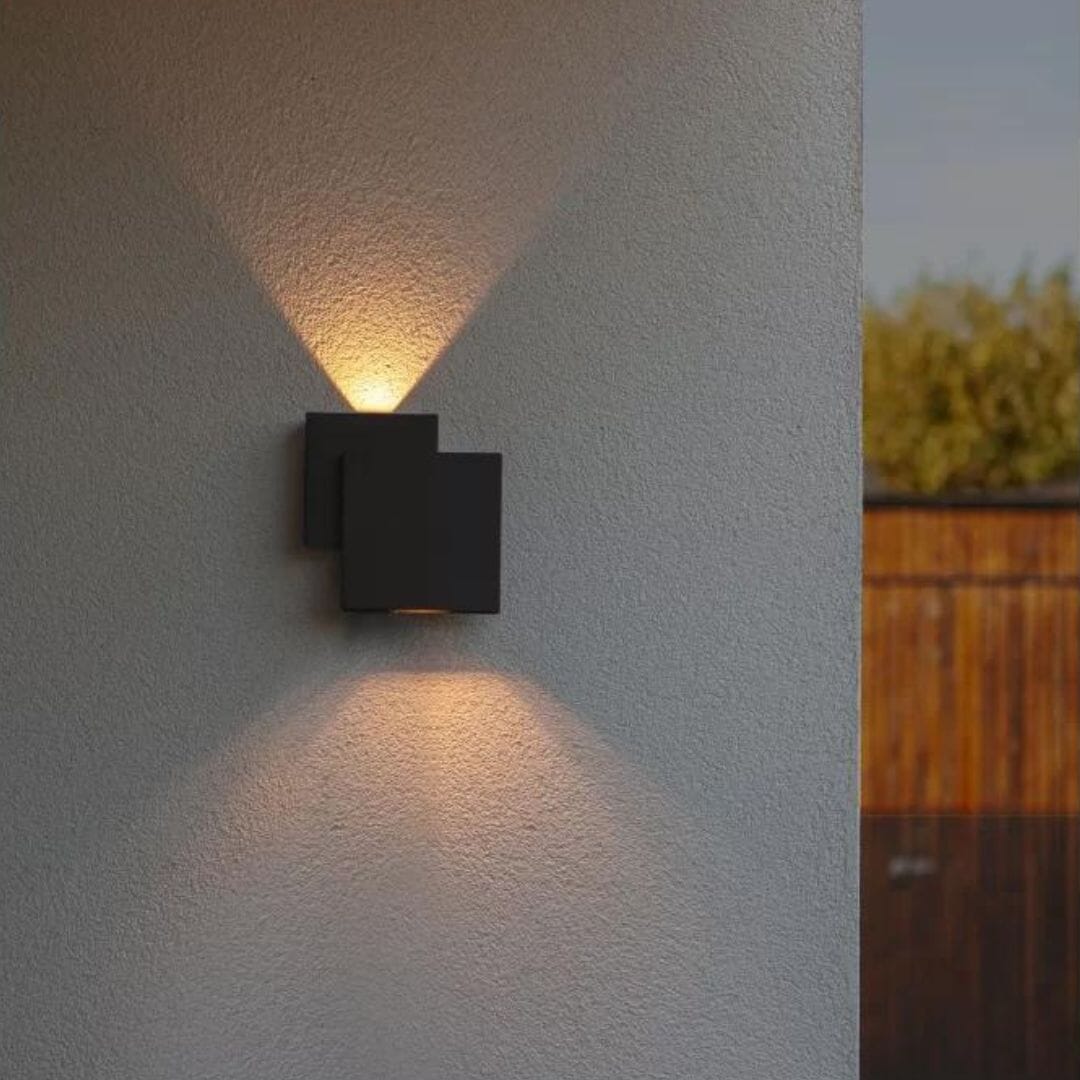 Lutec Rialto Outdoor Wall Up & Down Light - LED Black Wall Lights Lutec 