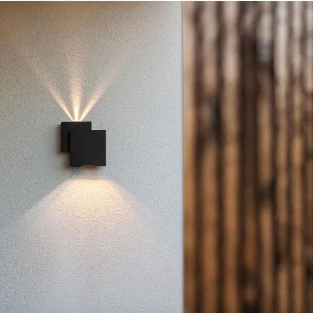 Lutec Rialto Outdoor Wall Up & Down Light - LED Black Wall Lights Lutec
