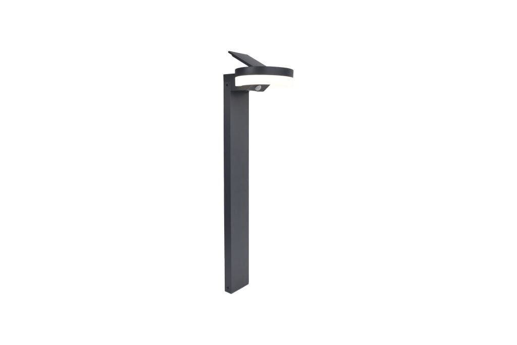 Lutec Runda Solar Bollard Light with PIR Sensor 4000K - Dark Grey Bollard Lights Lutec 