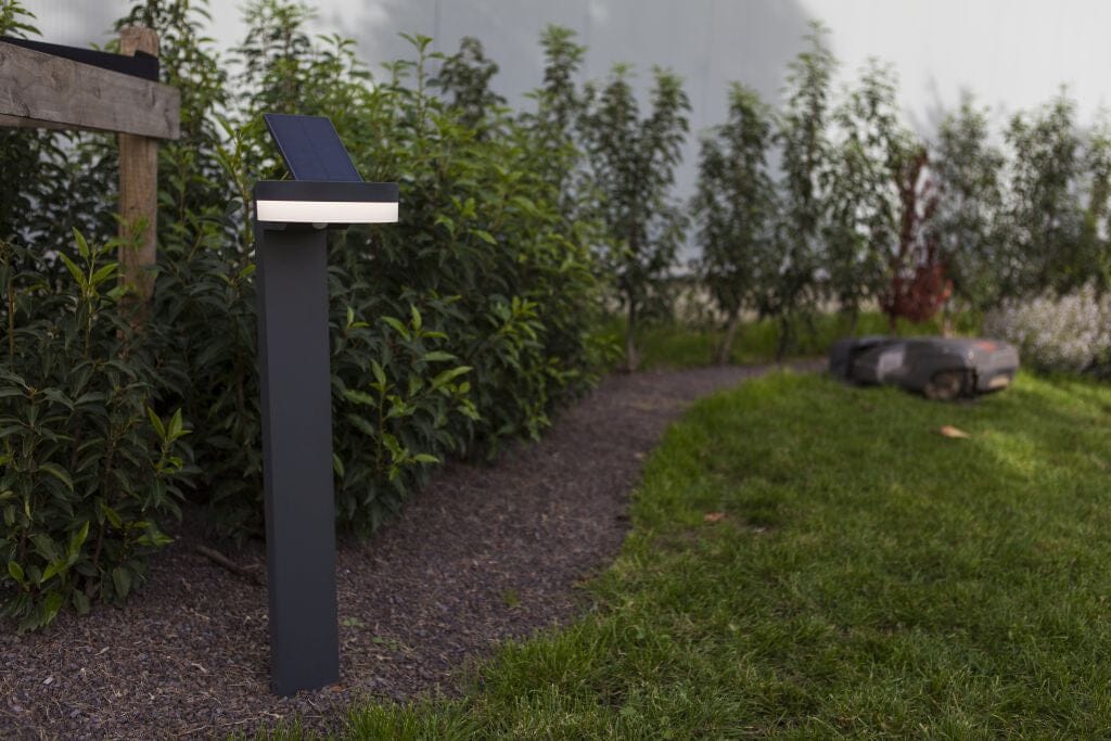 Lutec Runda Solar Bollard Light with PIR Sensor 4000K - Dark Grey Bollard Lights Lutec 