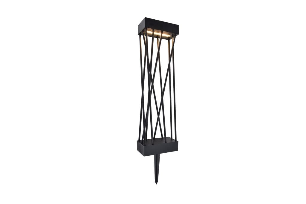 Lutec Spido Solar Bollard Light 3000K - Matt Black Spike Lights Lutec 
