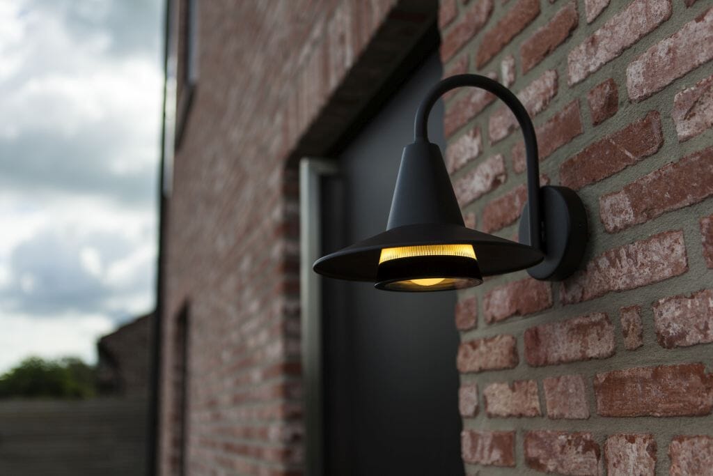 Lutec Swan Outdoor Wall Light E27 - Matt Black Wall Lights Lutec 