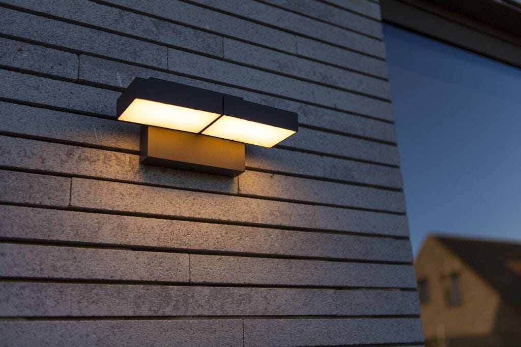 Lutec Twisto 13W LED Outdoor Wall Light CCT - Dark Grey Lutec 