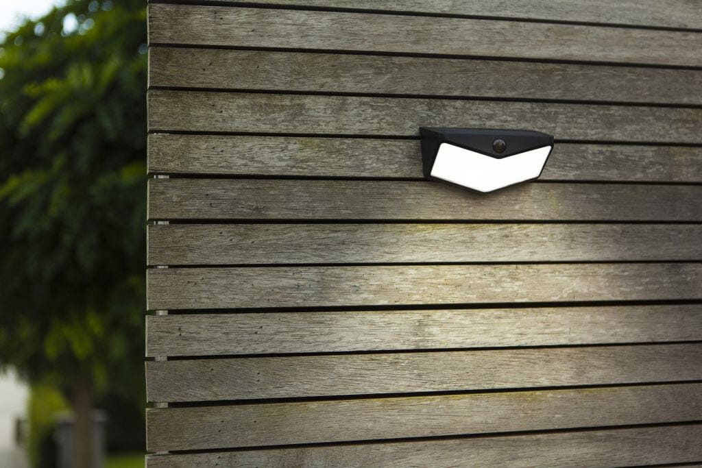 Lutec Wings 3.7W Solar LED Wall Light with PIR Sensor 5000K - Black Wall Lights Lutec 