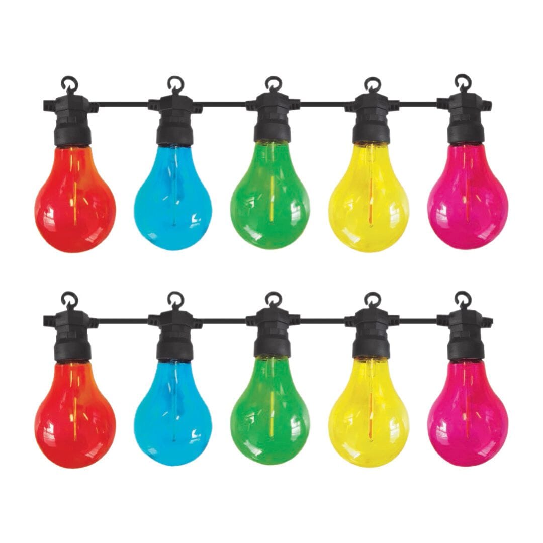 Luxform Lighting Maui Festoon Lights with Multi-Coloured Bulbs - 10 Pack Festoon Lights Electrovision
