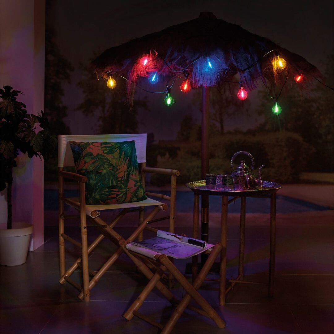 Luxform Lighting Maui Festoon Lights with Multi-Coloured Bulbs - 10 Pack Festoon Lights Electrovision
