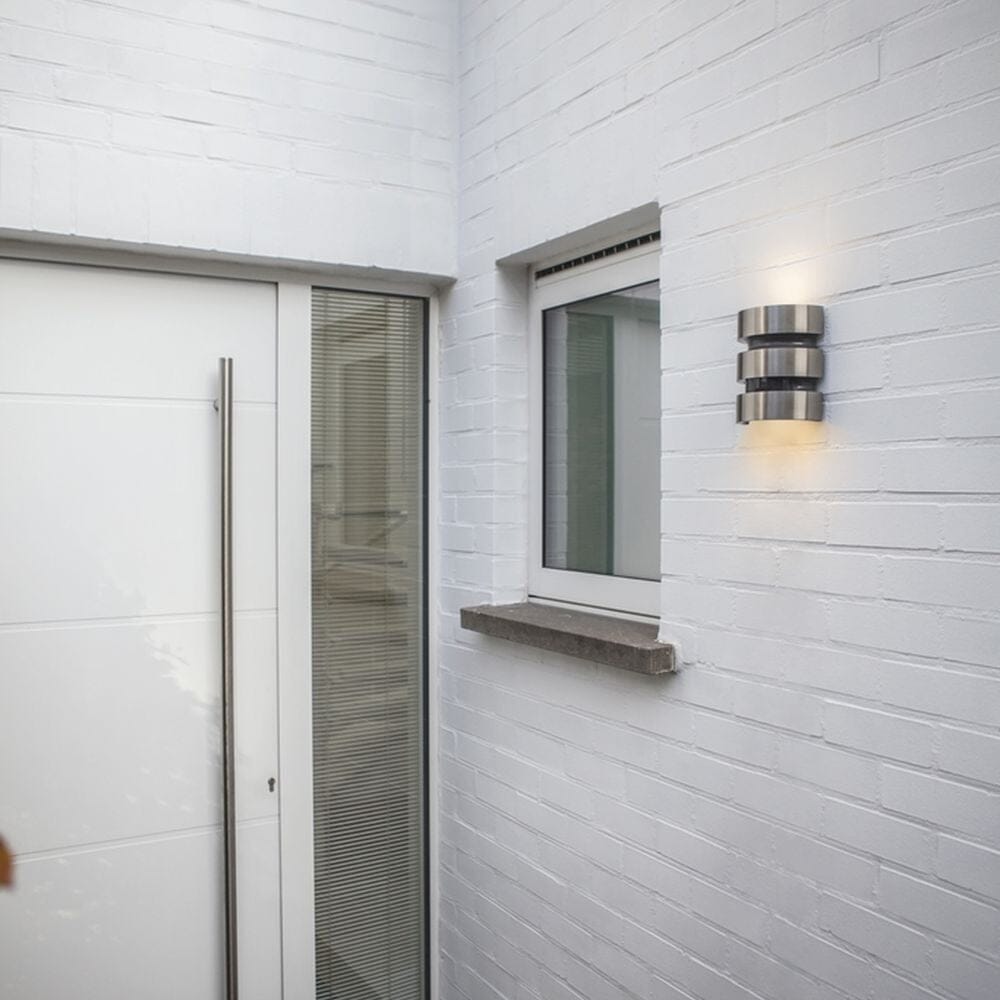 Maya LED Up & Down Wall Light with PIR Sensor - Stainless Steel Wall Lights Lutec