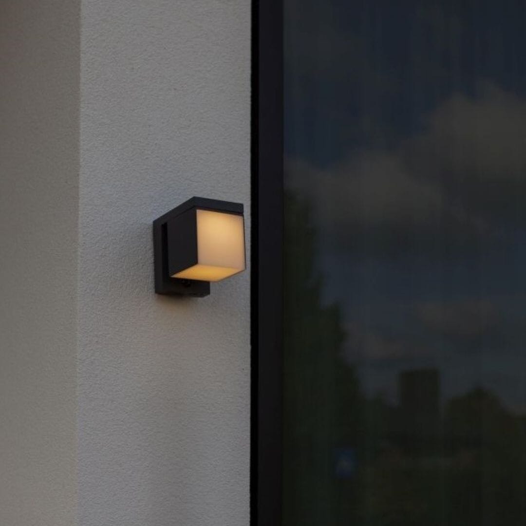 Prima Solar Wall Light With PIR - Dark Grey Solar Lights Lutec