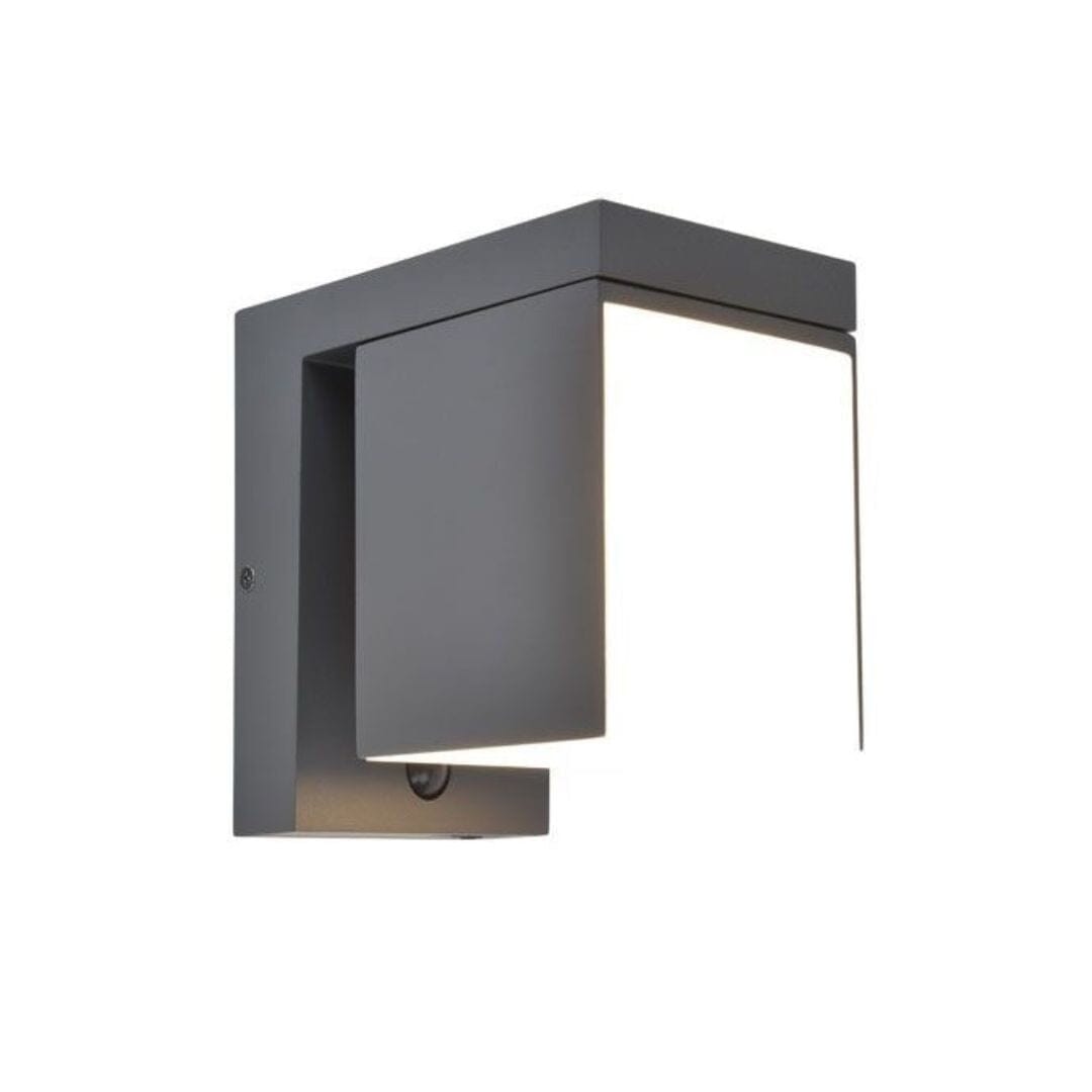 Prima Solar Wall Light With PIR - Dark Grey Solar Lights Lutec