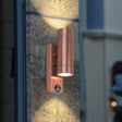Rado 2 X GU10 Up & Down Wall Light with PIR Sensor - Copper Wall Lights Lutec 