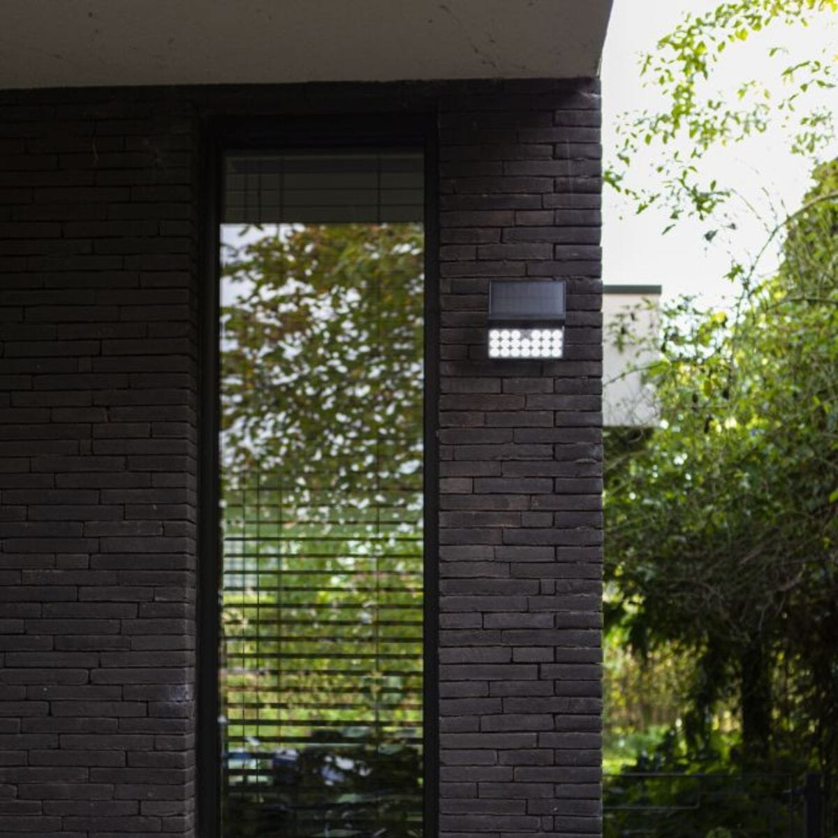 Tuda Solar Wall Light With PIR Sensor - Matt Black Wall Lights Lutec