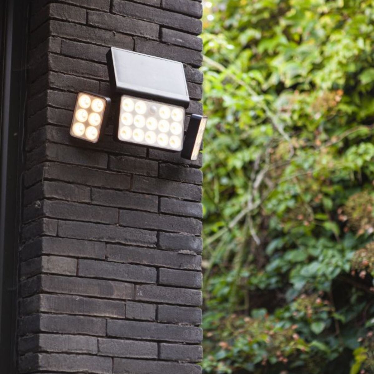 Tuda Solar Wall Light With PIR Sensor - Matt Black Wall Lights Lutec