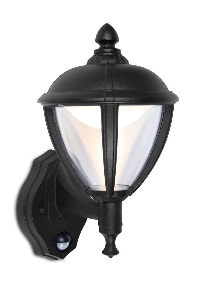 Unite Traditional Lantern Wall Light with PIR Sensor - Black Lantern Lights Lutec 