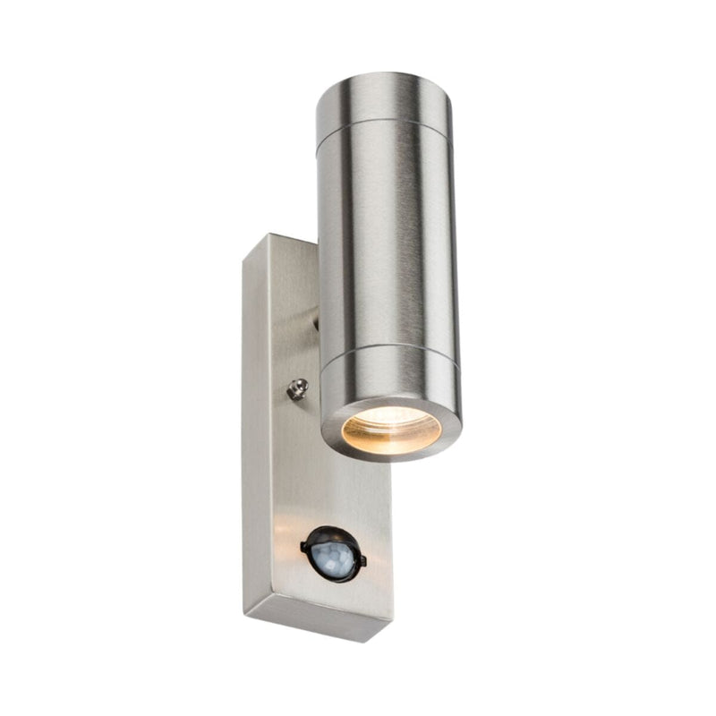 Knightsbridge Up & Down Outdoor Wall Light With PIR Sensor - Stainless