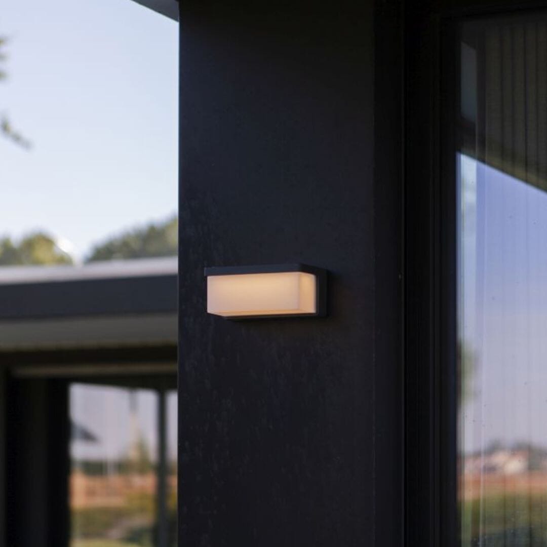 Zelna Solar Wall Light - Dark Grey Solar Lights Lutec